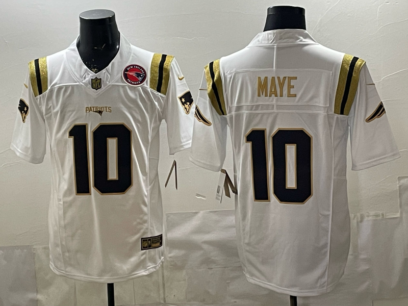 Men 2026 New England Patriots #10 Maye white Nike Limited NFL Jersey 01